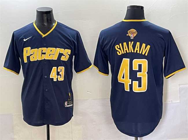 Men's Indiana Pacers #43 Pascal Siakam Navy 2025 Finals Vapor Stitched Baseball Jersey,We sell and wholesale Men's Indiana Pacers #43 Pascal Siakam Navy 2025 Finals Vapor Stitched Baseball Jersey on line form chian!