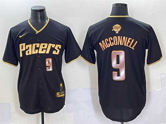 Men's Indiana Pacers #9 T.J. McConnell Black Gold 2025 Finals Vapor Stitched Baseball Jersey,We sell and wholesale Men's Indiana Pacers #9 T.J. McConnell Black Gold 2025 Finals Vapor Stitched Baseball Jersey on line form chian!