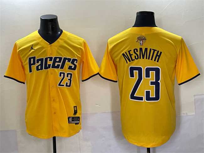Men's Indiana Pacers #23 Aaron Nesmith Yellow 2025 Finals Vapor Stitched Baseball Jersey1,We sell and wholesale Men's Indiana Pacers #23 Aaron Nesmith Yellow 2025 Finals Vapor Stitched Baseball Jersey1 on line form chian!
