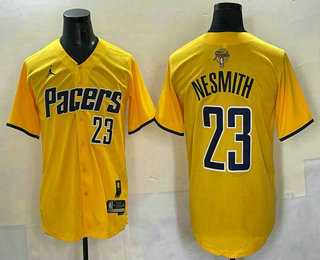 Men's Indiana Pacers #23 Aaron Nesmith Yellow 2025 Finals Vapor Stitched Baseball Jersey,We sell and wholesale Men's Indiana Pacers #23 Aaron Nesmith Yellow 2025 Finals Vapor Stitched Baseball Jersey on line form chian!