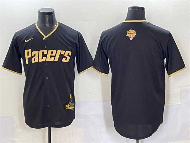 Men's Indiana Pacers Blank Black Gold 2025 Finals Vapor Stitched Baseball Jersey,We sell and wholesale Men's Indiana Pacers Blank Black Gold 2025 Finals Vapor Stitched Baseball Jersey on line form chian!