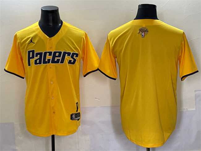 Men's Indiana Pacers Blank Yellow 2025 Finals Vapor Stitched Baseball Jersey,We sell and wholesale Men's Indiana Pacers Blank Yellow 2025 Finals Vapor Stitched Baseball Jersey on line form chian!