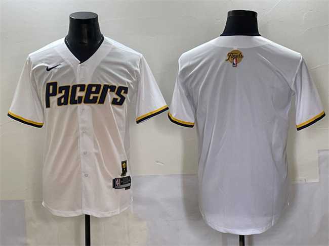 Men's Indiana Pacers Blank White 2025 Finals Vapor Stitched Baseball Jersey,We sell and wholesale Men's Indiana Pacers Blank White 2025 Finals Vapor Stitched Baseball Jersey on line form chian!