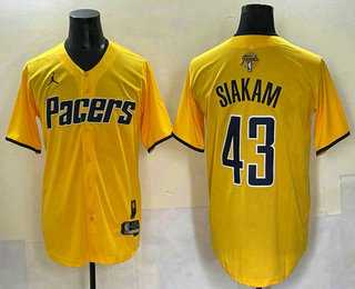Men's Indiana Pacers #43 Pascal Siakam Yellow 2025 Finals Vapor Stitched Baseball Jersey,We sell and wholesale Men's Indiana Pacers #43 Pascal Siakam Yellow 2025 Finals Vapor Stitched Baseball Jersey on line form chian!