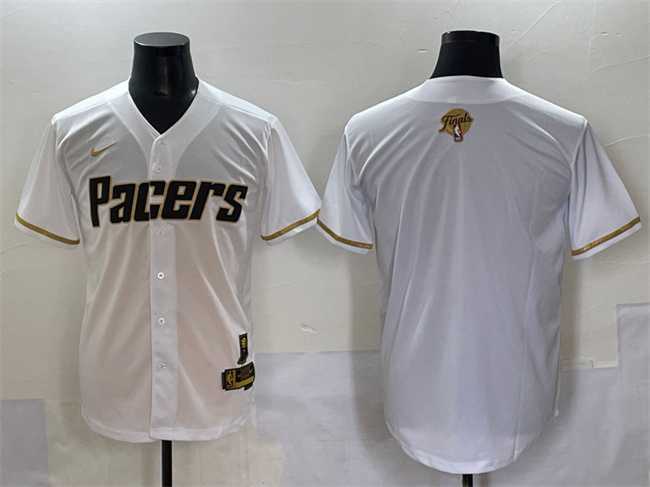 Men's Indiana Pacers Blank White Gold 2025 Finals Vapor Stitched Baseball Jersey,We sell and wholesale Men's Indiana Pacers Blank White Gold 2025 Finals Vapor Stitched Baseball Jersey on line form chian!