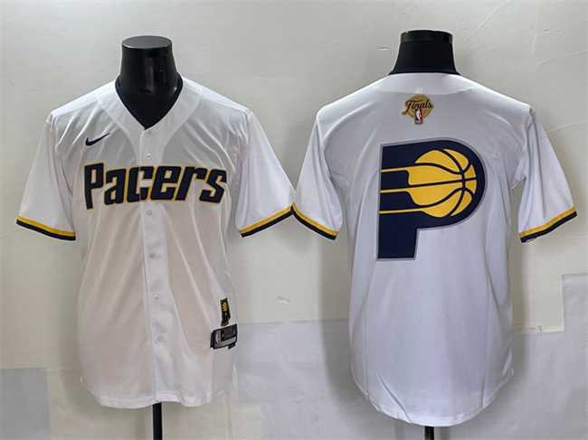 Men's Indiana Pacers Team Big Logo White 2025 Finals Vapor Stitched Baseball Jersey,We sell and wholesale Men's Indiana Pacers Team Big Logo White 2025 Finals Vapor Stitched Baseball Jersey on line form chian!