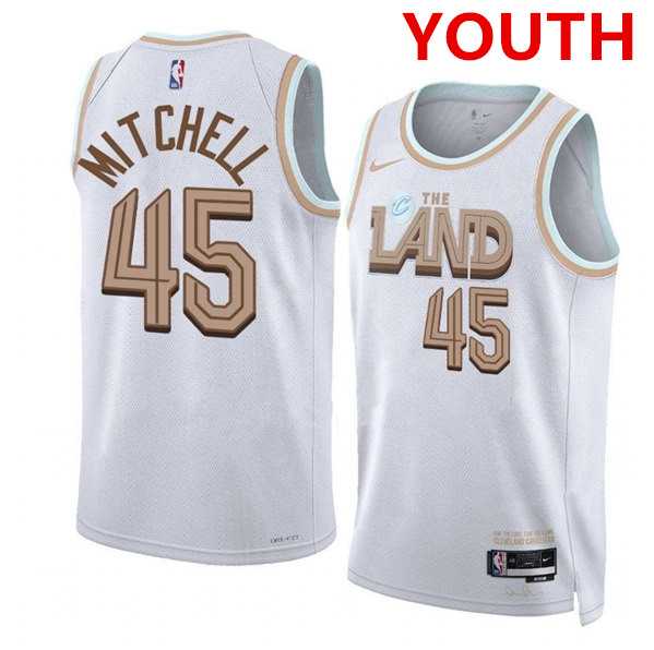 Youth Cleveland Cavaliers #45 Donovan Mitchell White City Edition Stitched Jersey Dzhi,We sell and wholesale Youth Cleveland Cavaliers #45 Donovan Mitchell White City Edition Stitched Jersey Dzhi on line form chian!