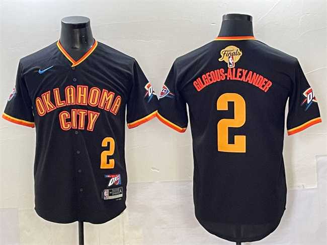 Men's Oklahoma City Thunder #2 Shai Gilgeous-Alexander Black 2025 Finals Vapor Stitched Baseball Jersey,We sell and wholesale Men's Oklahoma City Thunder #2 Shai Gilgeous-Alexander Black 2025 Finals Vapor Stitched Baseball Jersey on line form chian!
