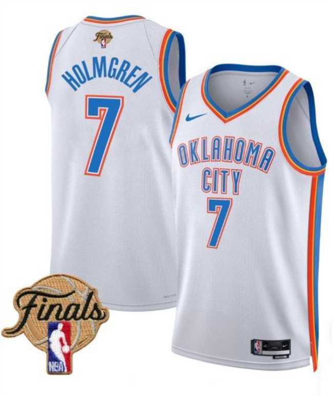Men's Oklahoma City Thunder #7 Chet Holmgren White 2025 Finals Association Edition Stitched Jersey Dzhi,We sell and wholesale Men's Oklahoma City Thunder #7 Chet Holmgren White 2025 Finals Association Edition Stitched Jersey Dzhi on line form chian!