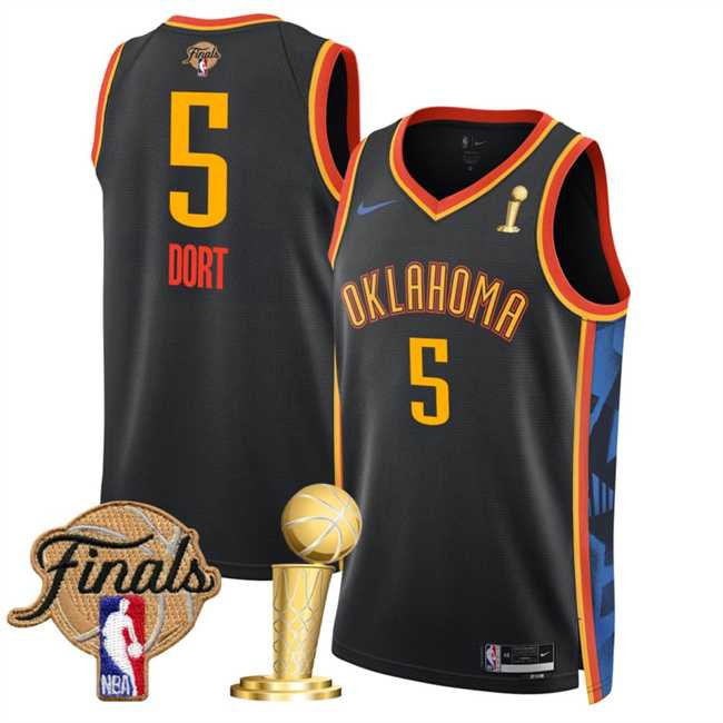 Men's Oklahoma City Thunder #5 Luguentz Dort Black 2025 Finals Patch And Finals Champions Patch City Edition Stitched Jersey Dzhi,We sell and wholesale Men's Oklahoma City Thunder #5 Luguentz Dort Black 2025 Finals Patch And Finals Champions Patch City Edition Stitched Jersey Dzhi on line form chian!