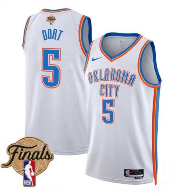 Men's Oklahoma City Thunder #5 Luguentz Dort White 2025 Association Edition Stitched Jersey Dzhi,We sell and wholesale Men's Oklahoma City Thunder #5 Luguentz Dort White 2025 Association Edition Stitched Jersey Dzhi on line form chian!