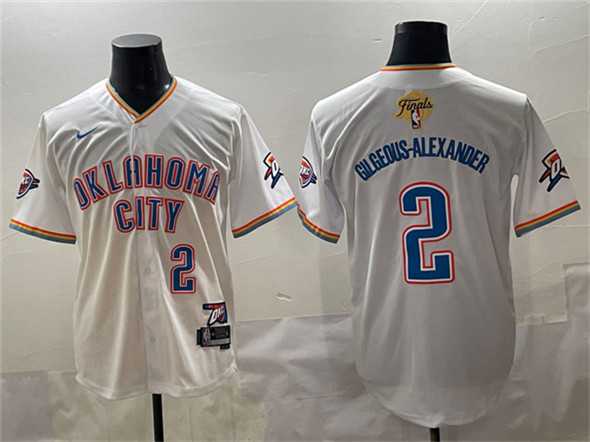 Men's Oklahoma City Thunder #2 Shai Gilgeous-Alexander White 2025 Finals Vapor Stitched Baseball Jersey,We sell and wholesale Men's Oklahoma City Thunder #2 Shai Gilgeous-Alexander White 2025 Finals Vapor Stitched Baseball Jersey on line form chian!