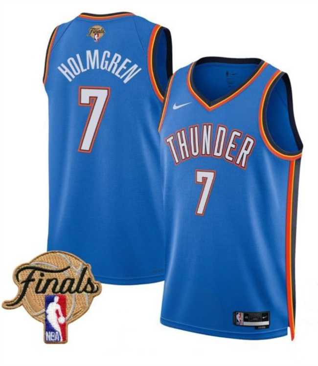 Men's Oklahoma City Thunder #7 Chet Holmgren Blue 2025 Finals Icon Edition Stitched Jersey Dzhi,We sell and wholesale Men's Oklahoma City Thunder #7 Chet Holmgren Blue 2025 Finals Icon Edition Stitched Jersey Dzhi on line form chian!