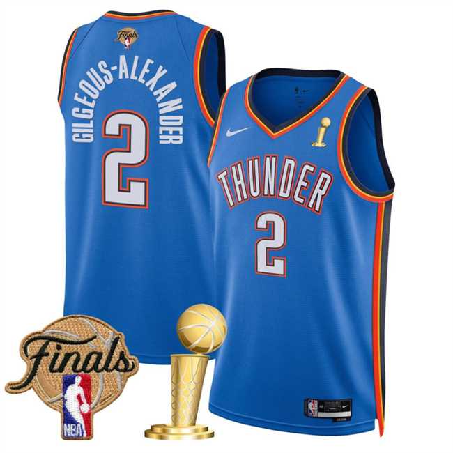 Men's Oklahoma City Thunder #2 Shai Gilgeous-Alexander Blue 2025 Finals Patch And Finals Champions Patch Icon Edition Stitched Jersey Dzhi,We sell and wholesale Men's Oklahoma City Thunder #2 Shai Gilgeous-Alexander Blue 2025 Finals Patch And Finals Champions Patch Icon Edition Stitched Jersey Dzhi on line form chian!