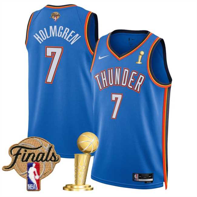 Men's Oklahoma City Thunder #7 Chet Holmgren Blue 2025 Finals Patch And Finals Champions Patch Icon Edition Stitched Jersey Dzhi,We sell and wholesale Men's Oklahoma City Thunder #7 Chet Holmgren Blue 2025 Finals Patch And Finals Champions Patch Icon Edition Stitched Jersey Dzhi on line form chian!