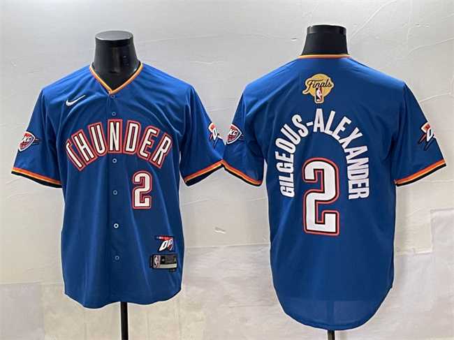 Men's Oklahoma City Thunder #2 Shai Gilgeous-Alexander Blue 2025 Finals Vapor Stitched Baseball Jersey,We sell and wholesale Men's Oklahoma City Thunder #2 Shai Gilgeous-Alexander Blue 2025 Finals Vapor Stitched Baseball Jersey on line form chian!
