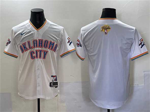 Men's Oklahoma City Thunder Blank White 2025 Finals Vapor Stitched Baseball Jersey,We sell and wholesale Men's Oklahoma City Thunder Blank White 2025 Finals Vapor Stitched Baseball Jersey on line form chian!
