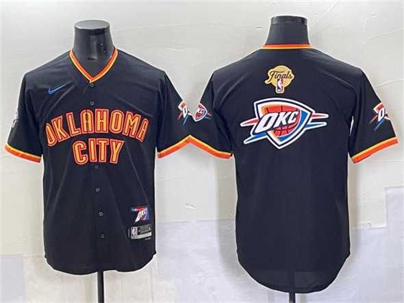 Men's Oklahoma City Thunder Team Big Logo Black 2025 Finals Vapor Stitched Baseball Jersey,We sell and wholesale Men's Oklahoma City Thunder Team Big Logo Black 2025 Finals Vapor Stitched Baseball Jersey on line form chian!