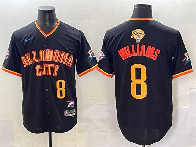 Men's Oklahoma City Thunder #8 Jalen Williams Black 2025 Finals Vapor Stitched Baseball Jersey,We sell and wholesale Men's Oklahoma City Thunder #8 Jalen Williams Black 2025 Finals Vapor Stitched Baseball Jersey on line form chian!