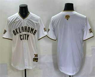 Men's Oklahoma City Thunder Blank White Gold 2025 Finals Vapor Stitched Baseball Jersey,We sell and wholesale Men's Oklahoma City Thunder Blank White Gold 2025 Finals Vapor Stitched Baseball Jersey on line form chian!