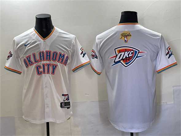 Men's Oklahoma City Thunder Team Big Logo White 2025 Finals Vapor Stitched Baseball Jersey,We sell and wholesale Men's Oklahoma City Thunder Team Big Logo White 2025 Finals Vapor Stitched Baseball Jersey on line form chian!