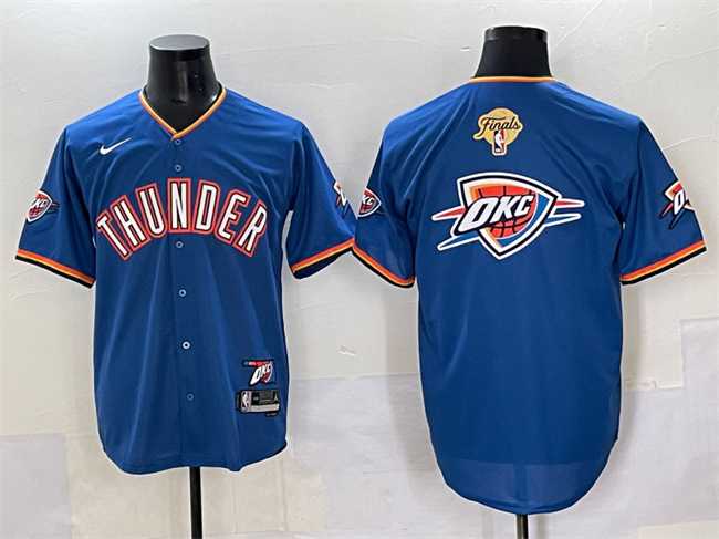 Men's Oklahoma City Thunder Team Big Logo Blue 2025 Finals Vapor Stitched Baseball Jersey,We sell and wholesale Men's Oklahoma City Thunder Team Big Logo Blue 2025 Finals Vapor Stitched Baseball Jersey on line form chian!