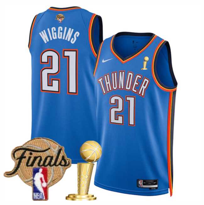 Men's Oklahoma City Thunder #21 Aaron Wiggins Blue 2025 Finals Patch And Finals Champions Patch Icon Edition Stitched Jersey Dzhi,We sell and wholesale Men's Oklahoma City Thunder #21 Aaron Wiggins Blue 2025 Finals Patch And Finals Champions Patch Icon Edition Stitched Jersey Dzhi on line form chian!