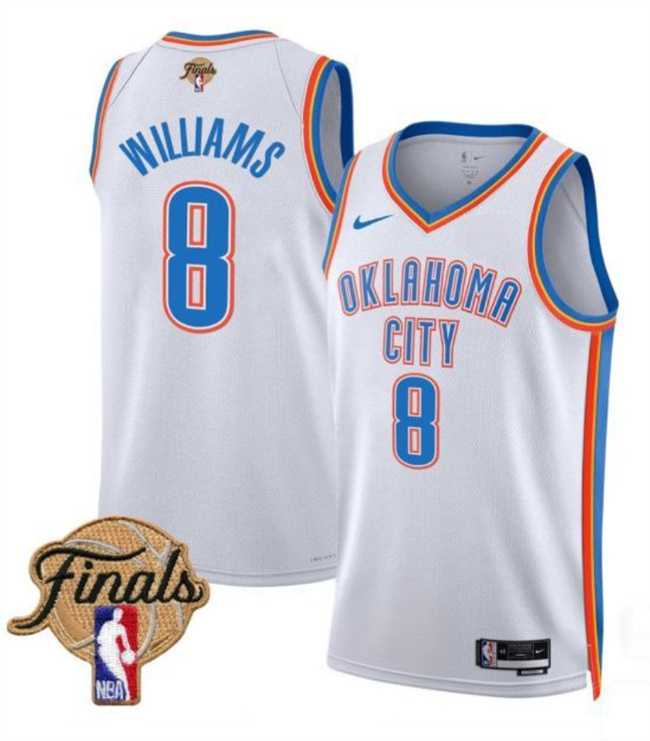 Men's Oklahoma City Thunder #8 Jalen Williams White 2025 Finals Association Edition Stitched Jersey Dzhi,We sell and wholesale Men's Oklahoma City Thunder #8 Jalen Williams White 2025 Finals Association Edition Stitched Jersey Dzhi on line form chian!