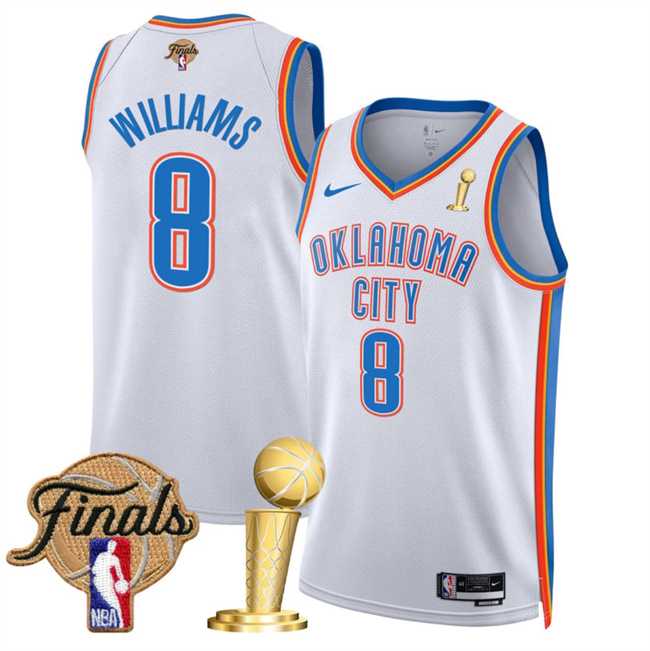 Men's Oklahoma City Thunder #8 Jalen Williams White 2025 Finals Patch And Finals Champions Patch Association Edition Stitched Jersey Dzhi,We sell and wholesale Men's Oklahoma City Thunder #8 Jalen Williams White 2025 Finals Patch And Finals Champions Patch Association Edition Stitched Jersey Dzhi on line form chian!