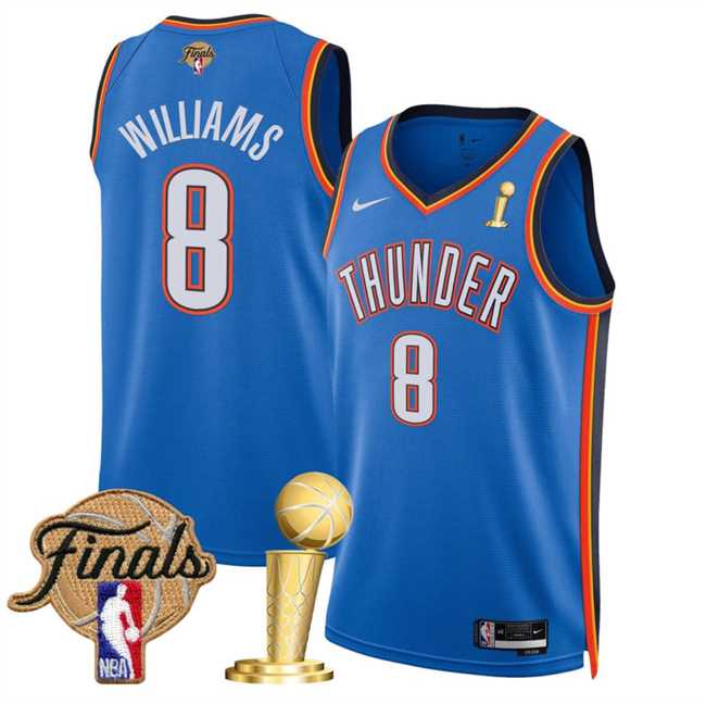 Men's Oklahoma City Thunder #8 Jalen Williams Blue 2025 Finals Patch And Finals Champions Patch Icon Edition Stitched Jersey Dzhi,We sell and wholesale Men's Oklahoma City Thunder #8 Jalen Williams Blue 2025 Finals Patch And Finals Champions Patch Icon Edition Stitched Jersey Dzhi on line form chian!
