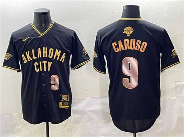 Men's Oklahoma City Thunder #9 Alex Caruso Black Gold 2025 Finals Vapor Stitched Baseball Jersey,We sell and wholesale Men's Oklahoma City Thunder #9 Alex Caruso Black Gold 2025 Finals Vapor Stitched Baseball Jersey on line form chian!