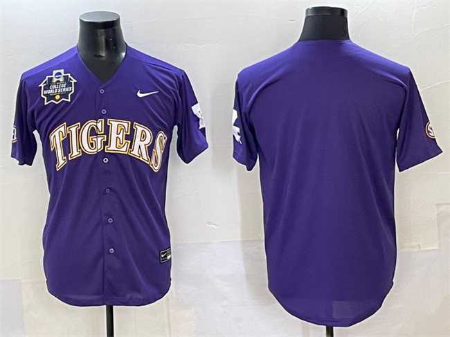 Men's LSU Tigers Blank Purple 2025 World Series & SEC Patch Stitched Baseball Jersey,We sell and wholesale Men's LSU Tigers Blank Purple 2025 World Series & SEC Patch Stitched Baseball Jersey on line form chian!