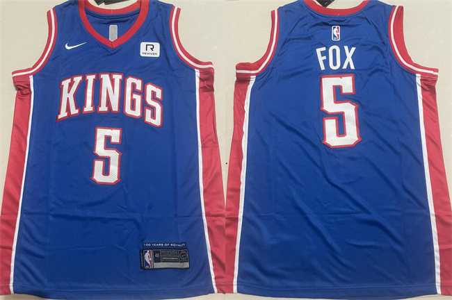 Men's Sacramento Kings #5 De'Aaron Fox Blue Stitched Jersey,We sell and wholesale Men's Sacramento Kings #5 De'Aaron Fox Blue Stitched Jersey on line form chian!