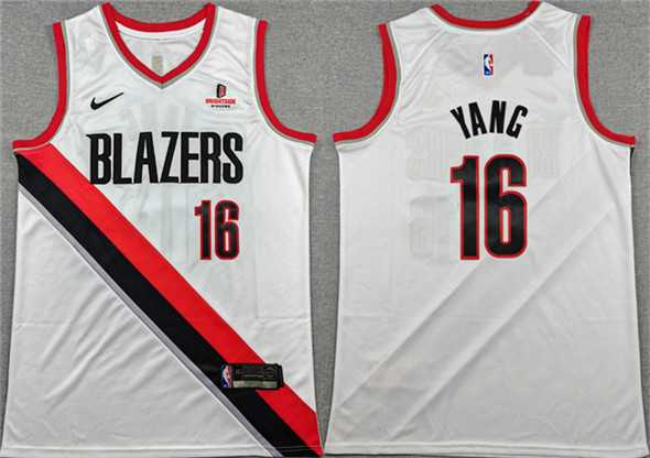 Men's Portland Trail Blazers #16 Yang Hansen White Association Edition Stitched Basketball Jersey,We sell and wholesale Men's Portland Trail Blazers #16 Yang Hansen White Association Edition Stitched Basketball Jersey on line form chian!