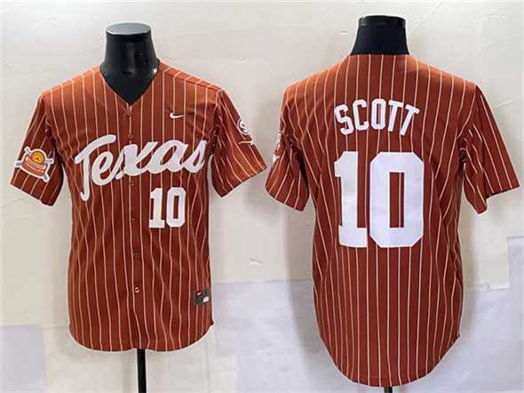 Men's Texas Longhorns #10 Mia Scott Orange Pinstripe 2025 Softball National Champions & SEC Patch Stitched Jersey,We sell and wholesale Men's Texas Longhorns #10 Mia Scott Orange Pinstripe 2025 Softball National Champions & SEC Patch Stitched Jersey on line form chian!