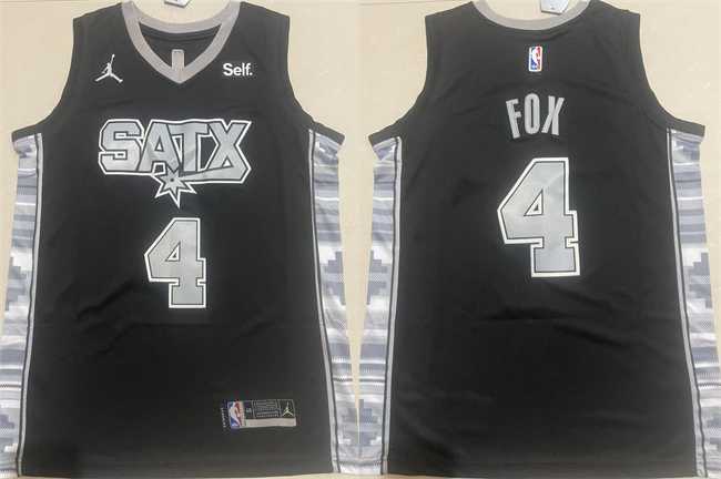 Men's San Antonio Spurs #4 De'Aaron Fox Black 2024-25 Statement Edition Stitched Basketball Jersey,We sell and wholesale Men's San Antonio Spurs #4 De'Aaron Fox Black 2024-25 Statement Edition Stitched Basketball Jersey on line form chian!