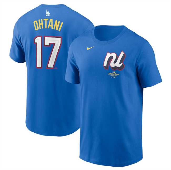 Men's National League #17 Shohei Ohtani Royal 2025 All-Star Edition Name & Number T-Shirt,We sell and wholesale Men's National League #17 Shohei Ohtani Royal 2025 All-Star Edition Name & Number T-Shirt on line form chian!