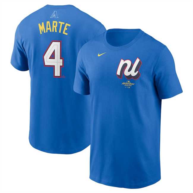 Men's National League #4 Ketel Marte Royal 2025 All-Star Edition Name & Number T-Shirt,We sell and wholesale Men's National League #4 Ketel Marte Royal 2025 All-Star Edition Name & Number T-Shirt on line form chian!