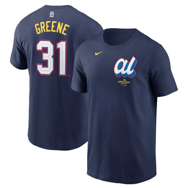 Men's American League #31 Riley Greene Navy 2025 All-Star Edition Name & Number T-Shirt,We sell and wholesale Men's American League #31 Riley Greene Navy 2025 All-Star Edition Name & Number T-Shirt on line form chian!