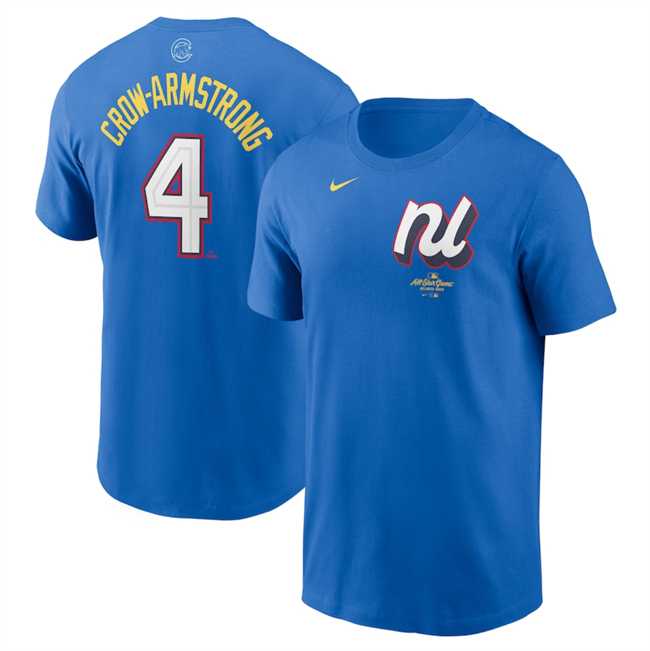 Men's National League #4 Pete Crow-Armstrong Royal 2025 All-Star Edition Name & Number T-Shirt,We sell and wholesale Men's National League #4 Pete Crow-Armstrong Royal 2025 All-Star Edition Name & Number T-Shirt on line form chian!
