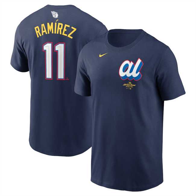 Men's American League #11 Jose Ramirez Navy 2025 All-Star Edition Name & Number T-Shirt,We sell and wholesale Men's American League #11 Jose Ramirez Navy 2025 All-Star Edition Name & Number T-Shirt on line form chian!