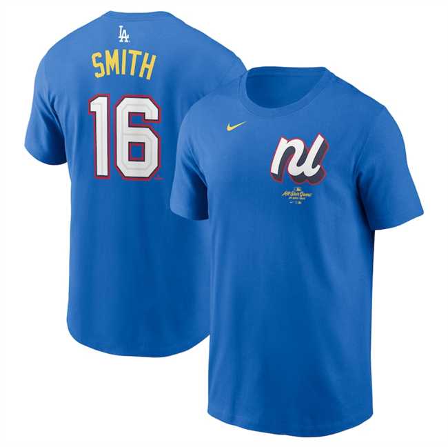 Men's National League #16 Will Smith Royal 2025 All-Star Edition Name & Number T-Shirt,We sell and wholesale Men's National League #16 Will Smith Royal 2025 All-Star Edition Name & Number T-Shirt on line form chian!