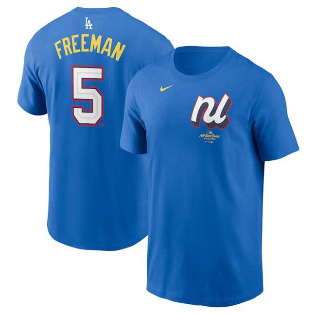 Men's National League #5 Freddie Freeman Royal 2025 All-Star Edition Name & Number T-Shirt,We sell and wholesale Men's National League #5 Freddie Freeman Royal 2025 All-Star Edition Name & Number T-Shirt on line form chian!