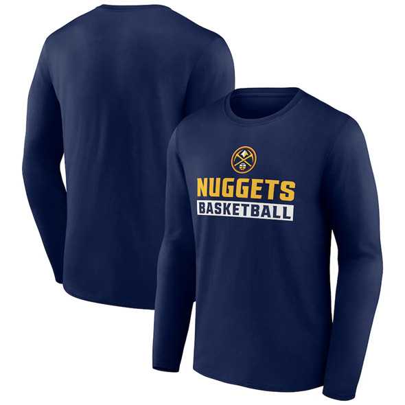 Men's Denver Nuggets Navy Let's Go Long Sleeve T-Shirt,We sell and wholesale Men's Denver Nuggets Navy Let's Go Long Sleeve T-Shirt on line form chian!