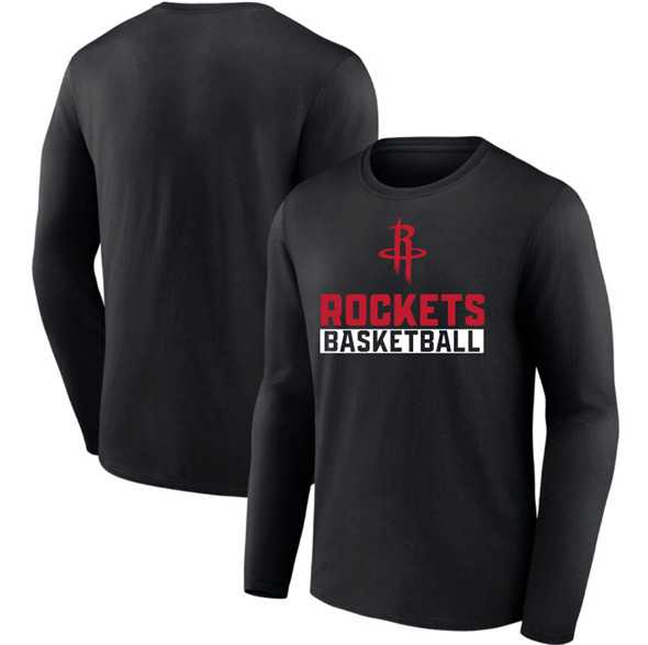 Men's Houston Rockets Black Let's Go Long Sleeve T-Shirt,We sell and wholesale Men's Houston Rockets Black Let's Go Long Sleeve T-Shirt on line form chian!