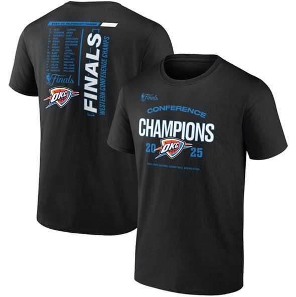 Men's Oklahoma City Thunder Black 2025 Western Conference Champions Roster Buzzer Beater T-Shirt,We sell and wholesale Men's Oklahoma City Thunder Black 2025 Western Conference Champions Roster Buzzer Beater T-Shirt on line form chian!