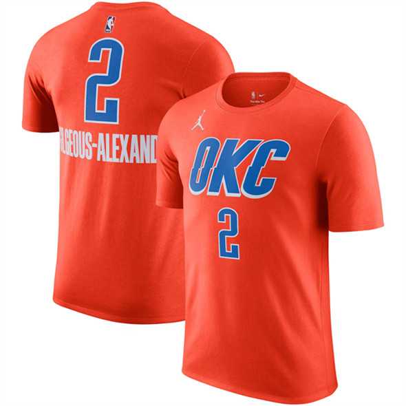 Men's Oklahoma City Thunder #2 Shai Gilgeous-Alexander Orange Statement Edition Name & Number T-Shirt,We sell and wholesale Men's Oklahoma City Thunder #2 Shai Gilgeous-Alexander Orange Statement Edition Name & Number T-Shirt on line form chian!