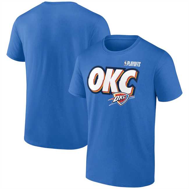 Men's Oklahoma City Thunder Blue 2025 Playoffs OKC Slogan T-Shirt,We sell and wholesale Men's Oklahoma City Thunder Blue 2025 Playoffs OKC Slogan T-Shirt on line form chian!