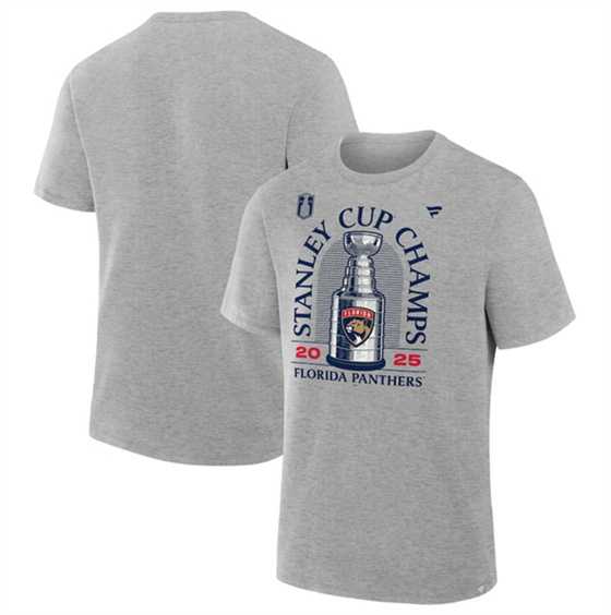 Men's Florida Panthers Heather Gray 2025 Stanley Cup Champions Locker Room T-Shirt,We sell and wholesale Men's Florida Panthers Heather Gray 2025 Stanley Cup Champions Locker Room T-Shirt on line form chian!