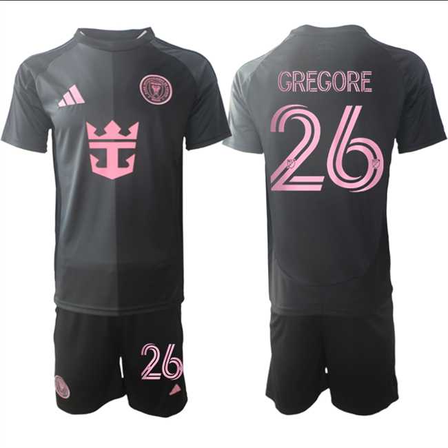 Men's Inter Miami CF #26 Gregore 2025 Black Away Soccer Jersey Suit,We sell and wholesale Men's Inter Miami CF #26 Gregore 2025 Black Away Soccer Jersey Suit on line form chian!